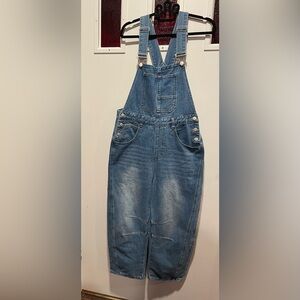 Denim Overalls with Button Details